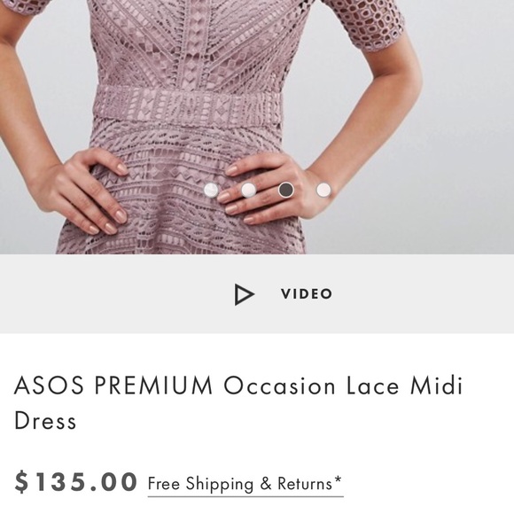 NWT ASOS PREMIUM Lace Crochet Knit Midi Dress - Picture 4 of 8
